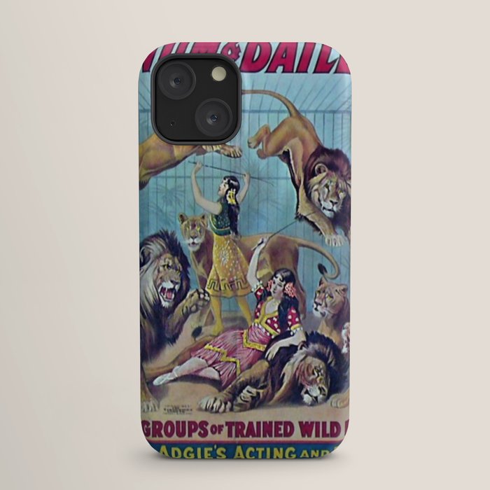 1910 Barnum & Bailey Circus Dancing Lions - M'lle Adgi's Acting Vintage Poster iPhone Case