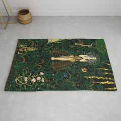 1921 Classical Masterpiece 'Flowers and Flames' by Kay Nielsen Rug