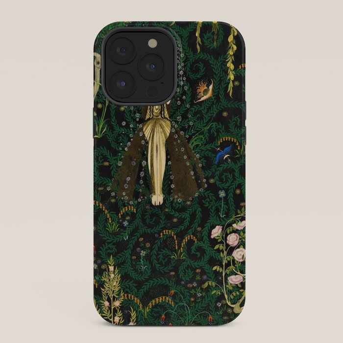 1921 Classical Masterpiece 'Flowers and Flames' by Kay Nielsen iPhone Case