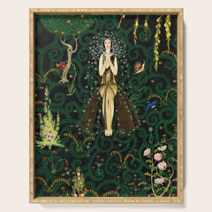 1921 Classical Masterpiece 'Flowers and Flames' by Kay Nielsen Serving Tray