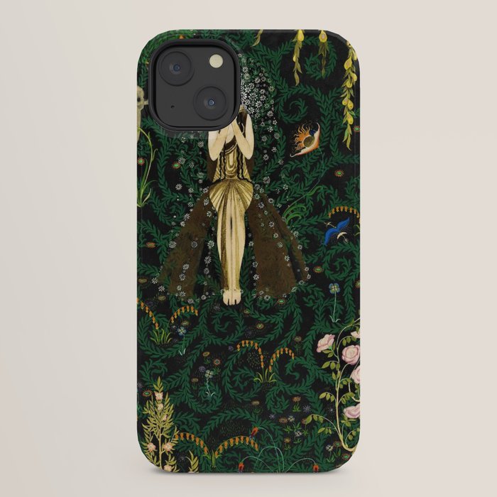 1921 Classical Masterpiece 'Flowers and Flames' by Kay Nielsen iPhone Case