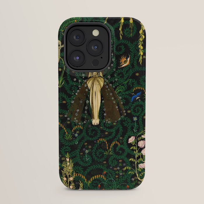 1921 Classical Masterpiece 'Flowers and Flames' by Kay Nielsen iPhone Case