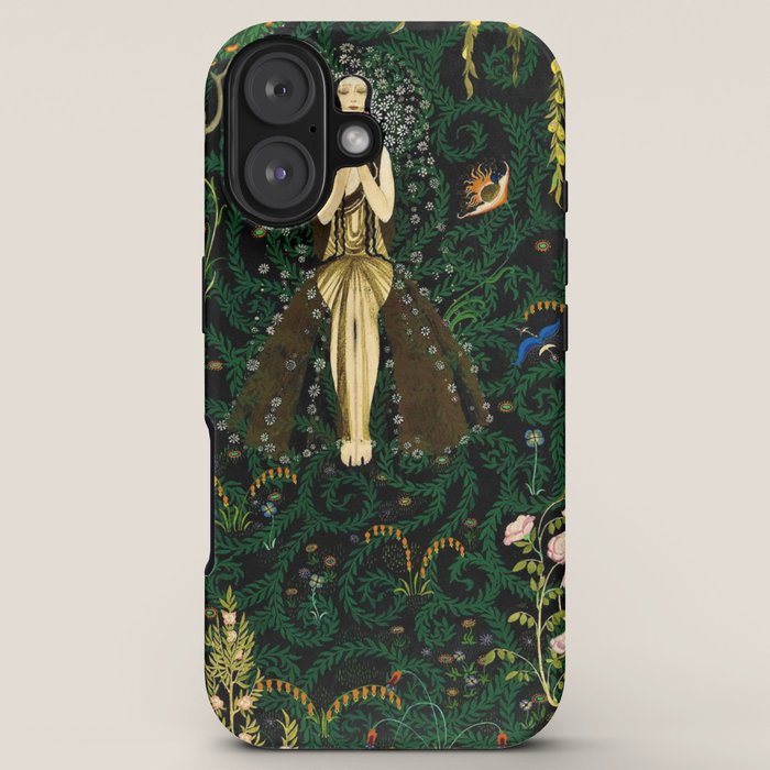 1921 Classical Masterpiece 'Flowers and Flames' by Kay Nielsen iPhone Case