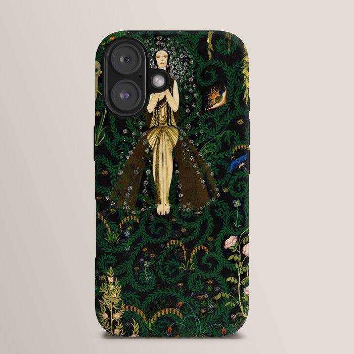 1921 Classical Masterpiece 'Flowers and Flames' by Kay Nielsen iPhone Case