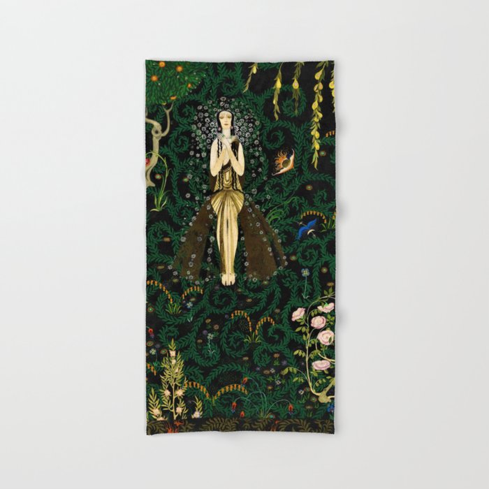 1921 Classical Masterpiece 'Flowers and Flames' by Kay Nielsen Bath Towel