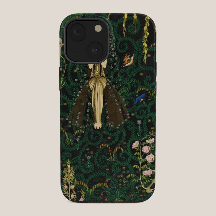 1921 Classical Masterpiece 'Flowers and Flames' by Kay Nielsen iPhone Case