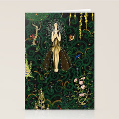 1921 Classical Masterpiece 'Flowers and Flames' by Kay Nielsen Stationery Card