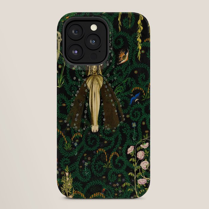 1921 Classical Masterpiece 'Flowers and Flames' by Kay Nielsen iPhone Case