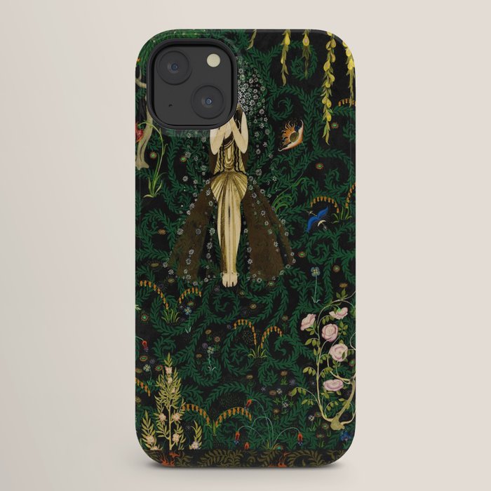 1921 Classical Masterpiece 'Flowers and Flames' by Kay Nielsen iPhone Case