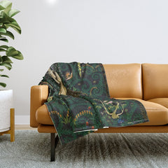 1921 Classical Masterpiece 'Flowers and Flames' by Kay Nielsen Throw Blanket