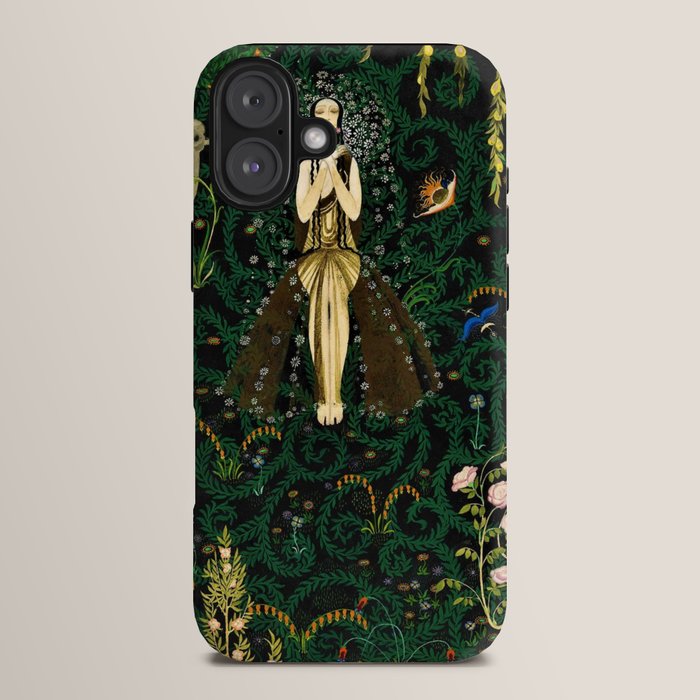 1921 Classical Masterpiece 'Flowers and Flames' by Kay Nielsen iPhone Case