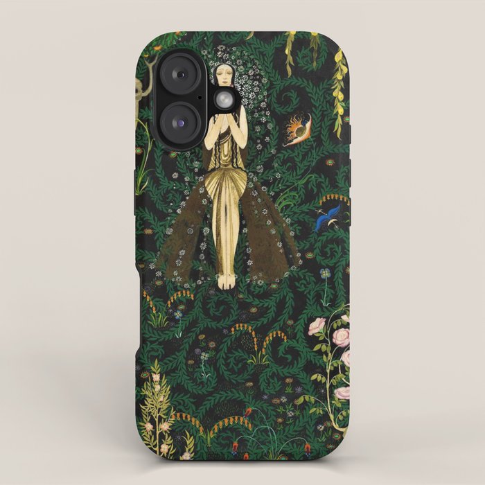 1921 Classical Masterpiece 'Flowers and Flames' by Kay Nielsen iPhone Case