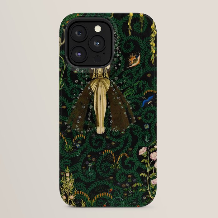 1921 Classical Masterpiece 'Flowers and Flames' by Kay Nielsen iPhone Case