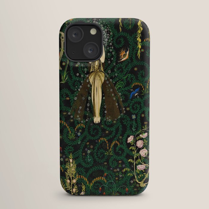 1921 Classical Masterpiece 'Flowers and Flames' by Kay Nielsen iPhone Case
