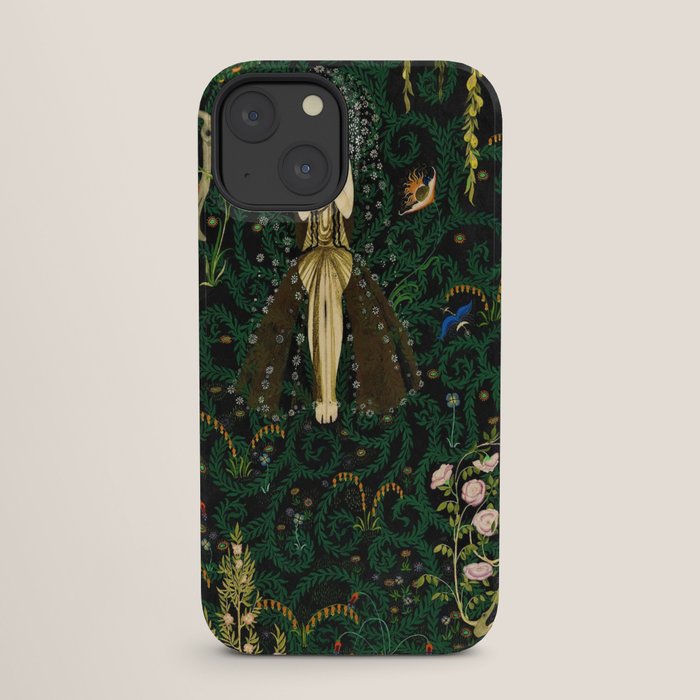 1921 Classical Masterpiece 'Flowers and Flames' by Kay Nielsen iPhone Case