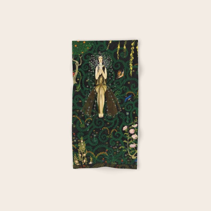 1921 Classical Masterpiece 'Flowers and Flames' by Kay Nielsen Bath Towel