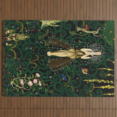 1921 Classical Masterpiece 'Flowers and Flames' by Kay Nielsen Outdoor Rug