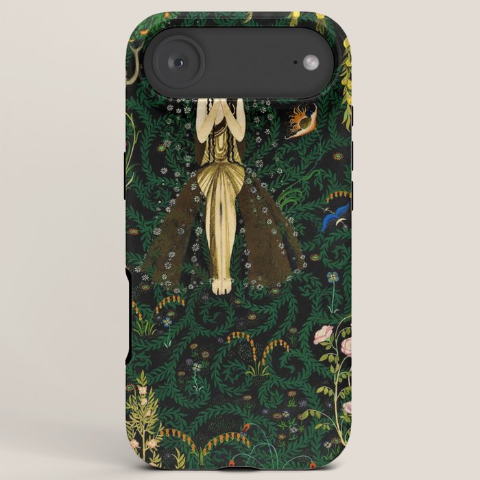 1921 Classical Masterpiece 'Flowers and Flames' by Kay Nielsen iPhone Case