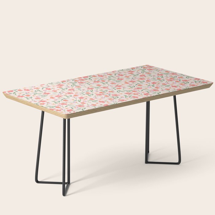 A breath of fresh air - A seamless floral pattern in pinks and reds Coffee Table