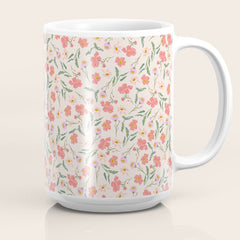 A breath of fresh air - A seamless floral pattern in pinks and reds Coffee Mug