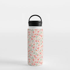A breath of fresh air - A seamless floral pattern in pinks and reds Water Bottle
