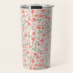 A breath of fresh air - A seamless floral pattern in pinks and reds Travel Mug