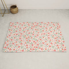 A breath of fresh air - A seamless floral pattern in pinks and reds Rug