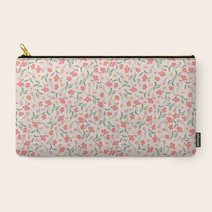 A breath of fresh air - A seamless floral pattern in pinks and reds Carry All Pouch