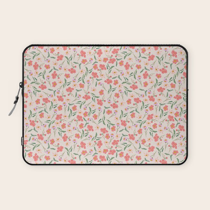 A breath of fresh air - A seamless floral pattern in pinks and reds Laptop Sleeve