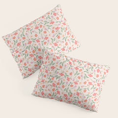 A breath of fresh air - A seamless floral pattern in pinks and reds Pillow Sham