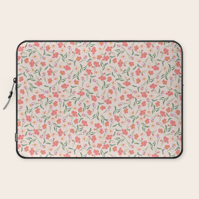 A breath of fresh air - A seamless floral pattern in pinks and reds Laptop Sleeve