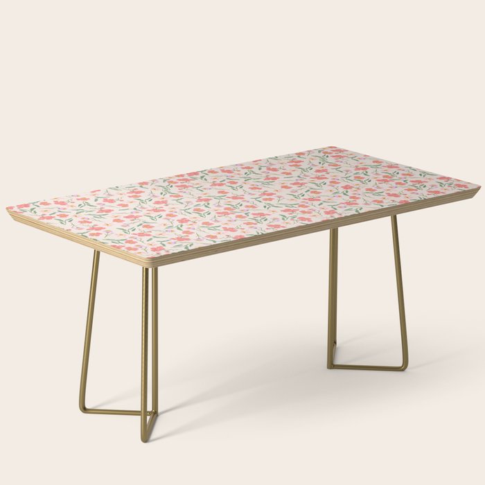 A breath of fresh air - A seamless floral pattern in pinks and reds Coffee Table