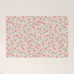 A breath of fresh air - A seamless floral pattern in pinks and reds Welcome Mat