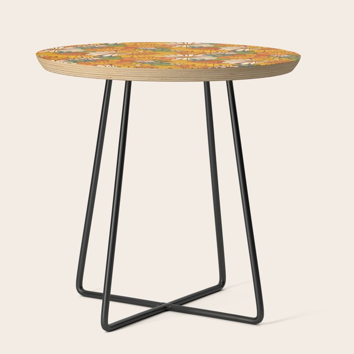 70s Retro Floral Side Table