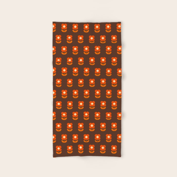 70s Flower Pattern #1 Bath Towel