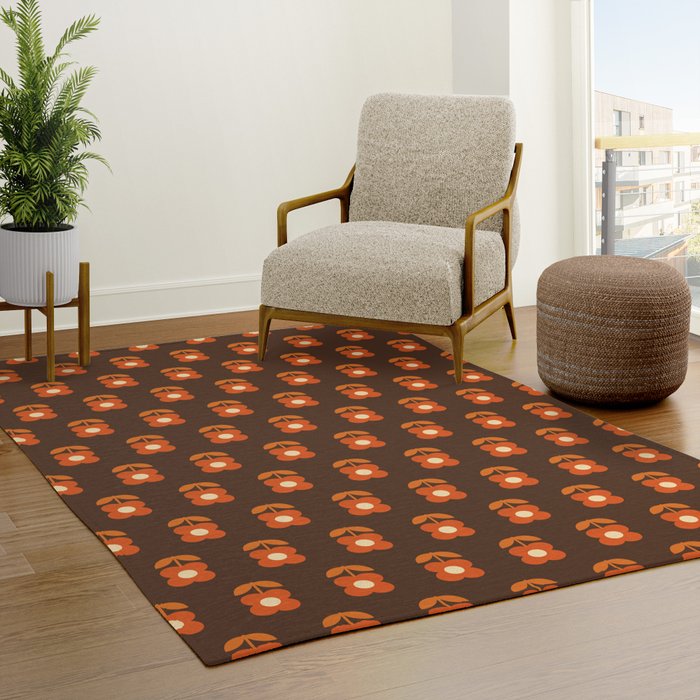 70s Flower Pattern #1 Rug