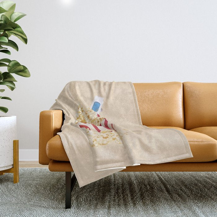 3D movie time Throw Blanket