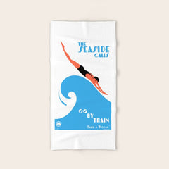 1938 AUSTRALIA The Seaside Calls Train Travel Poster Bath Towel