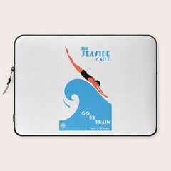 1938 AUSTRALIA The Seaside Calls Train Travel Poster Laptop Sleeve