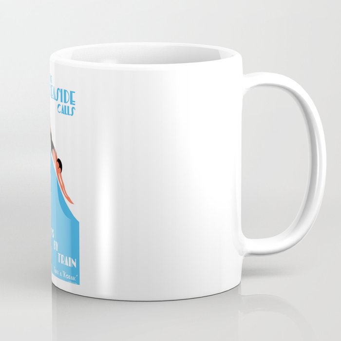 1938 AUSTRALIA The Seaside Calls Train Travel Poster Coffee Mug