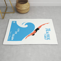 1938 AUSTRALIA The Seaside Calls Train Travel Poster Rug