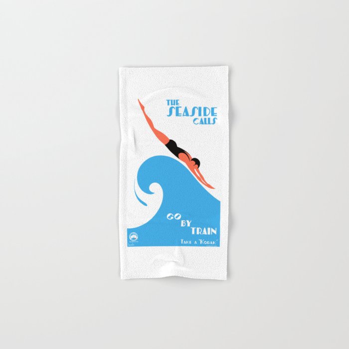 1938 AUSTRALIA The Seaside Calls Train Travel Poster Bath Towel