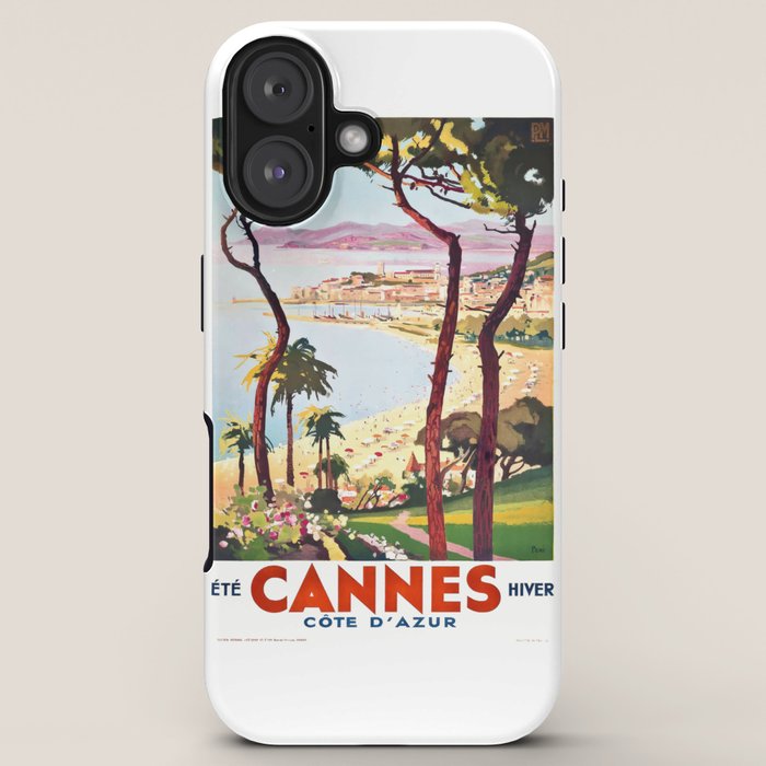 1938 France Cannes Cote D'Azur Travel Poster iPhone Case