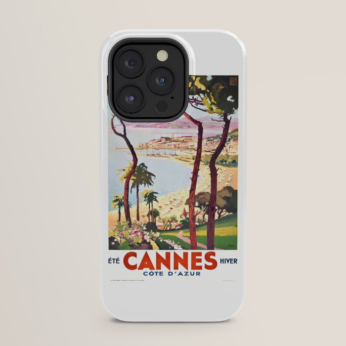 1938 France Cannes Cote D'Azur Travel Poster iPhone Case