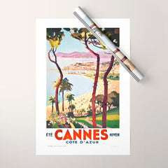 1938 France Cannes Cote D'Azur Travel Poster Wrapping Paper
