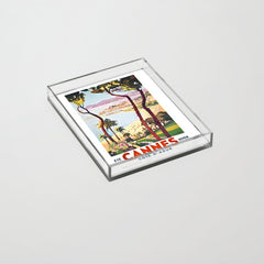 1938 France Cannes Cote D'Azur Travel Poster Acrylic Tray