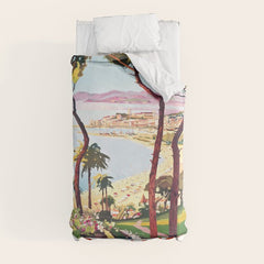 1938 France Cannes Cote D'Azur Travel Poster Duvet Cover