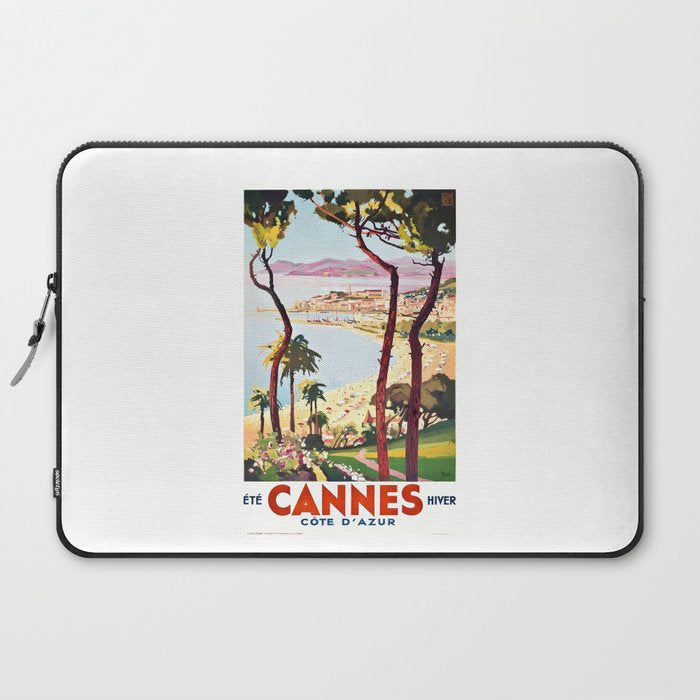 1938 France Cannes Cote D'Azur Travel Poster Laptop Sleeve