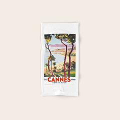 1938 France Cannes Cote D'Azur Travel Poster Bath Towel