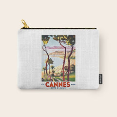 1938 France Cannes Cote D'Azur Travel Poster Carry All Pouch